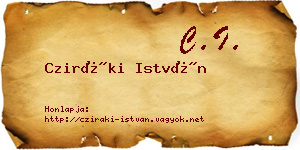 Cziráki István névjegykártya